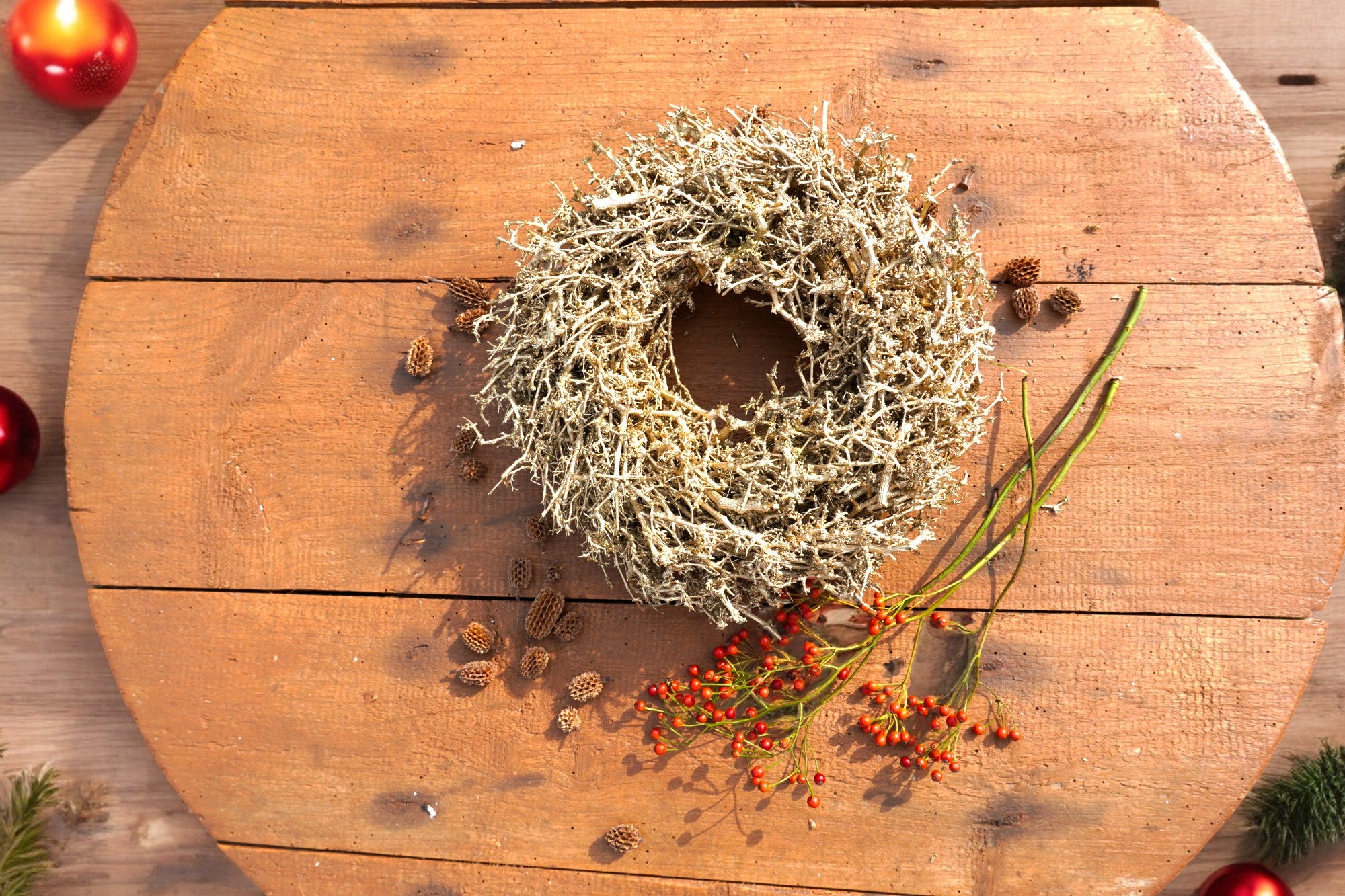 Weihnachtskranz "Goldener Bonsai"