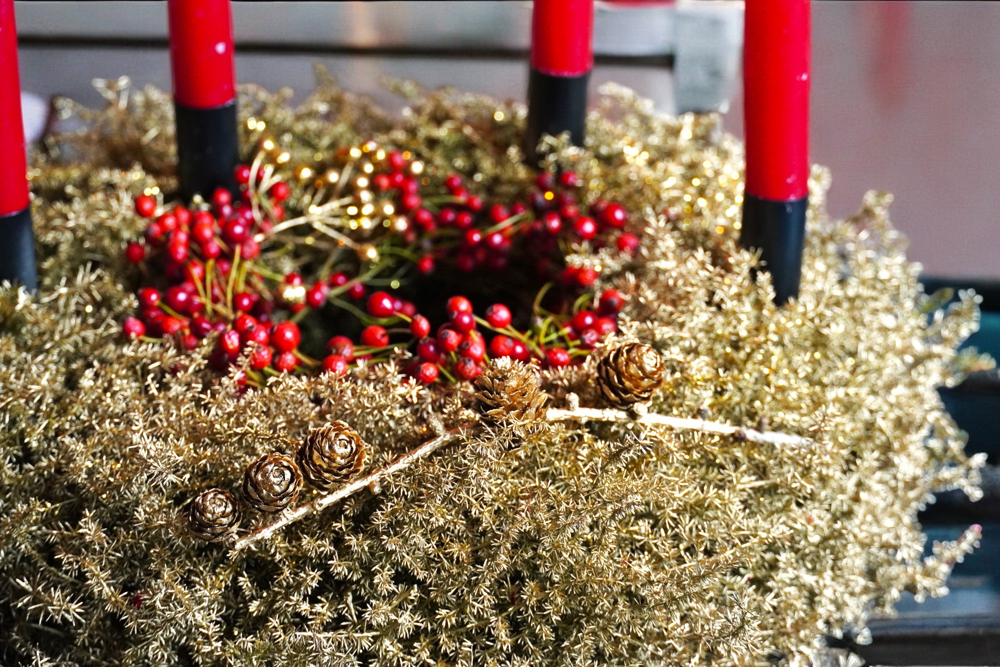 Weihnachtskranz "Goldener Asparagus"