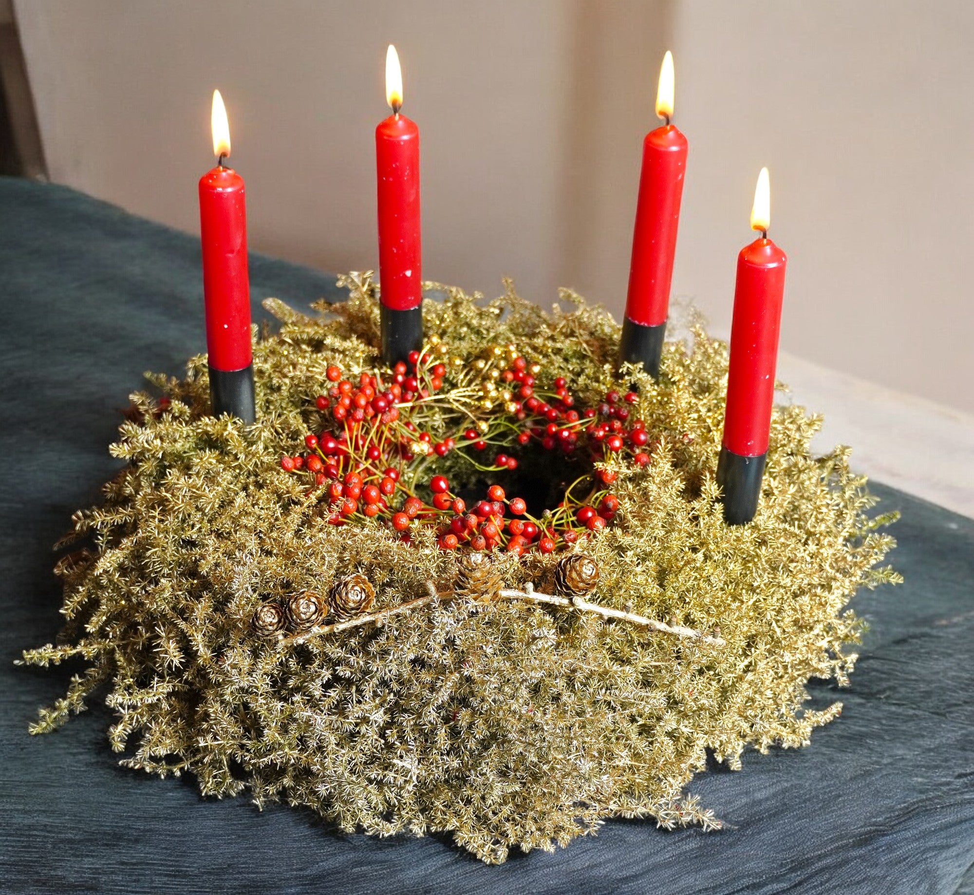 Weihnachtskranz "Goldener Asparagus"