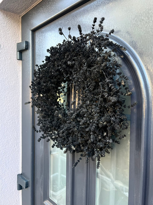 Lavendel Kranz in Schwarz, für Tür und Wand ca. 45 oder 35 cm Durchmesser