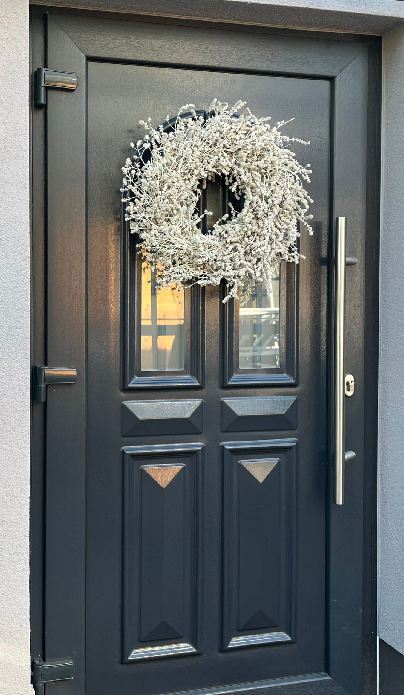 Lavendel Kranz in weiß, für Tür und Wand ca. 38 cm Durchmesser