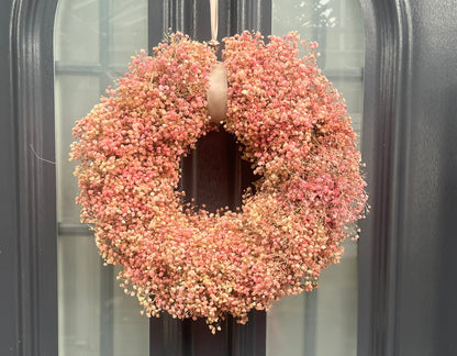 Schleierkraut Kranz in Rose, für Tür und Wand ca. 30 cm Durchmesser