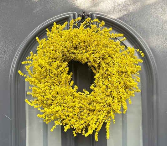 Lavendel Kranz in gelb, für Tür und Wand ca. 35 cm Durchmesser