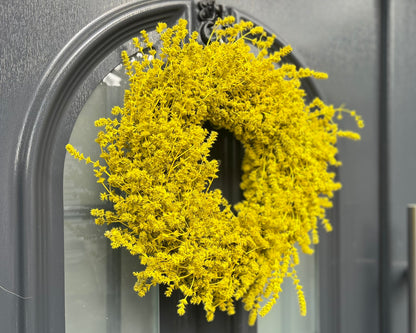 Lavendel Kranz in gelb, für Tür und Wand ca. 35 cm Durchmesser
