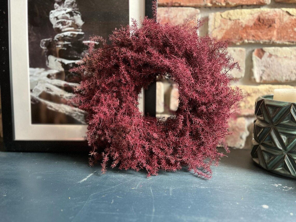 Türkranz,  Red Violett Deep Asparagus-Kranz 45 cm Durchmesser