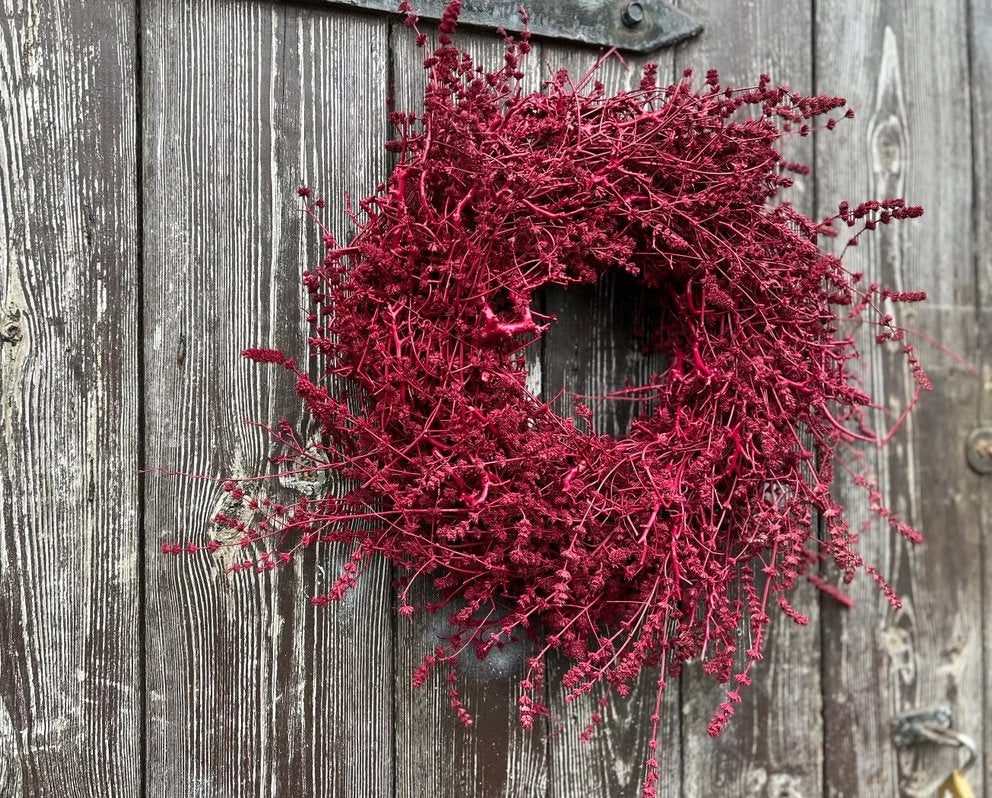 Lavendel Kranz in Deep Red, für Tür und Wand ca. 35 cm Durchmesser