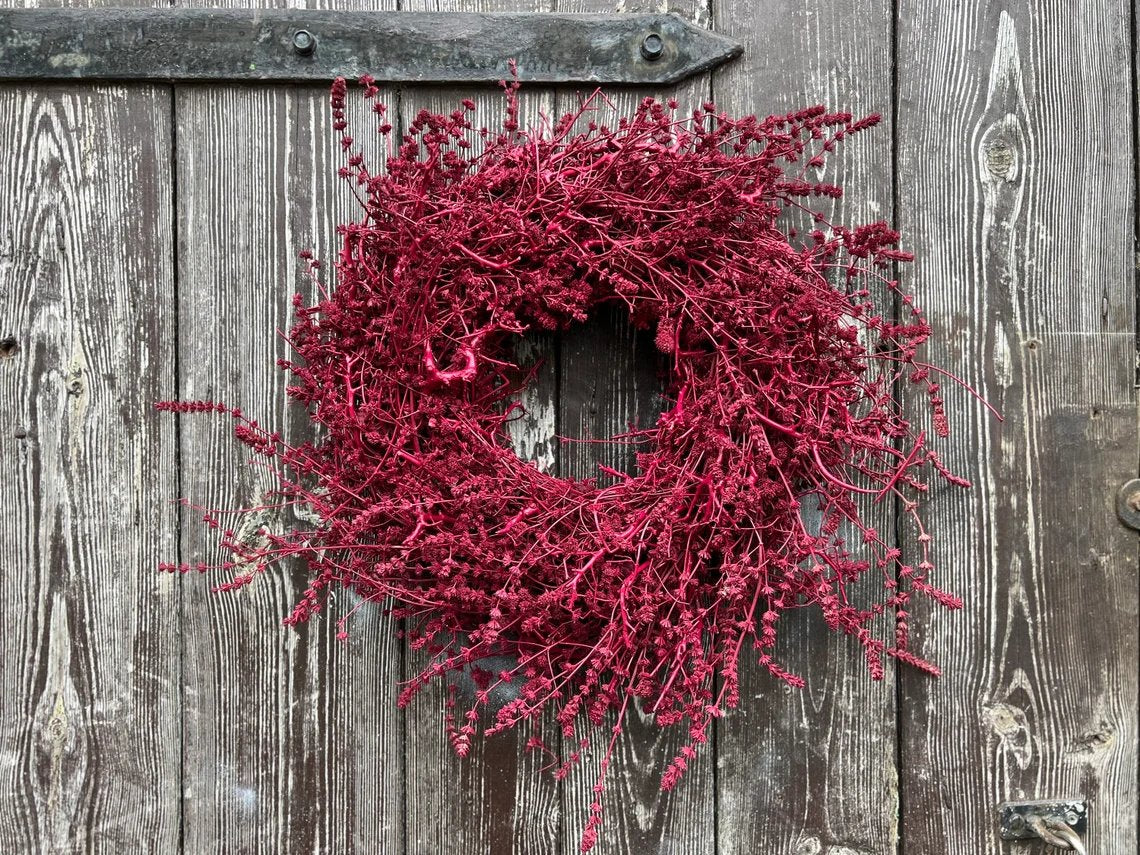 Lavendel Kranz in Deep Red, für Tür und Wand ca. 35 cm Durchmesser