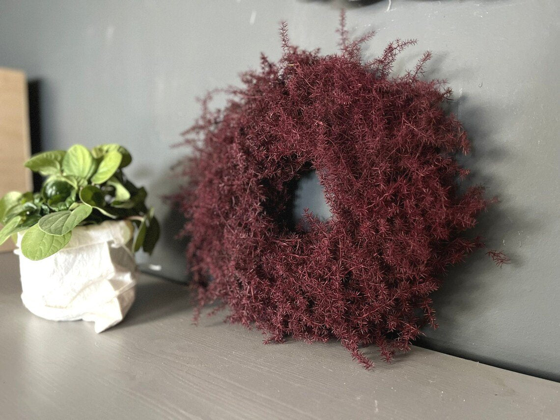 Türkranz,  Red Violett Deep Asparagus-Kranz 45 cm Durchmesser