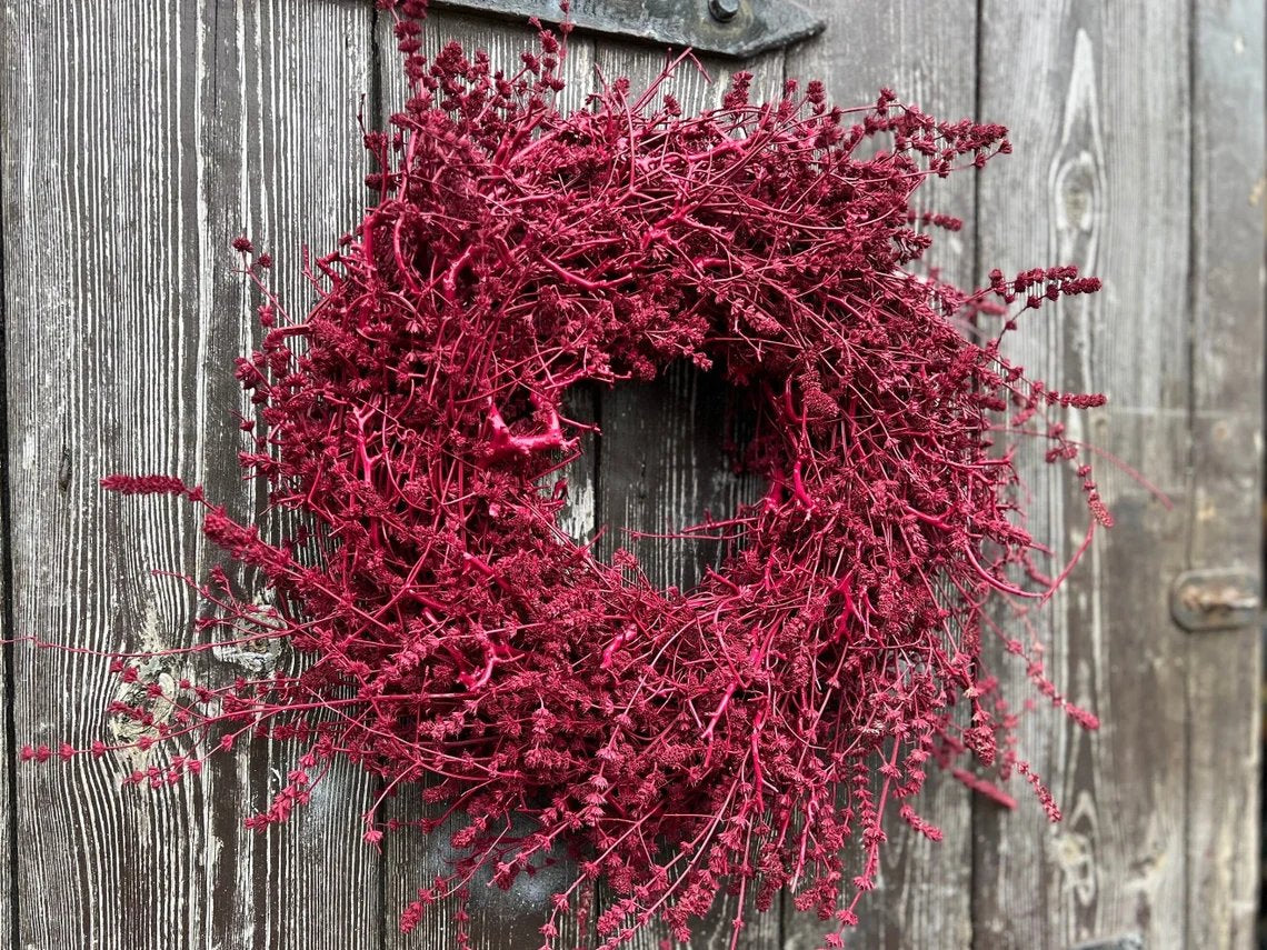 Lavendel Kranz in Deep Red, für Tür und Wand ca. 35 cm Durchmesser