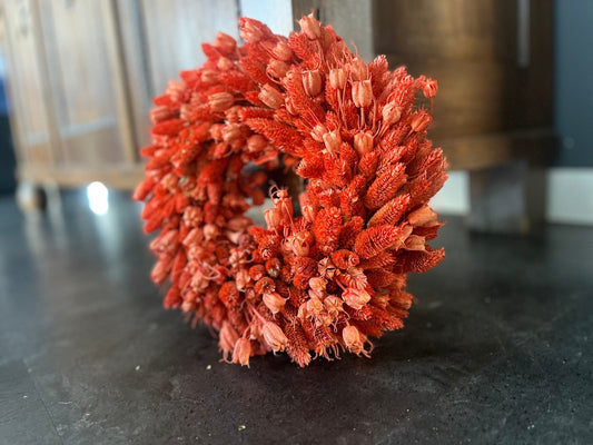 Kranz mit Nigella und Glanzgras, 28 cm Durchmesser, Farbe Orange Kranzshop 