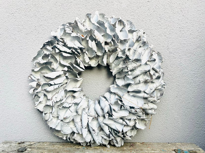 Türkranz Wandkranz Kranz Palmenblättern 25 cm, 40 cm, 55 cm und 65 cm Durchmesser, weiß